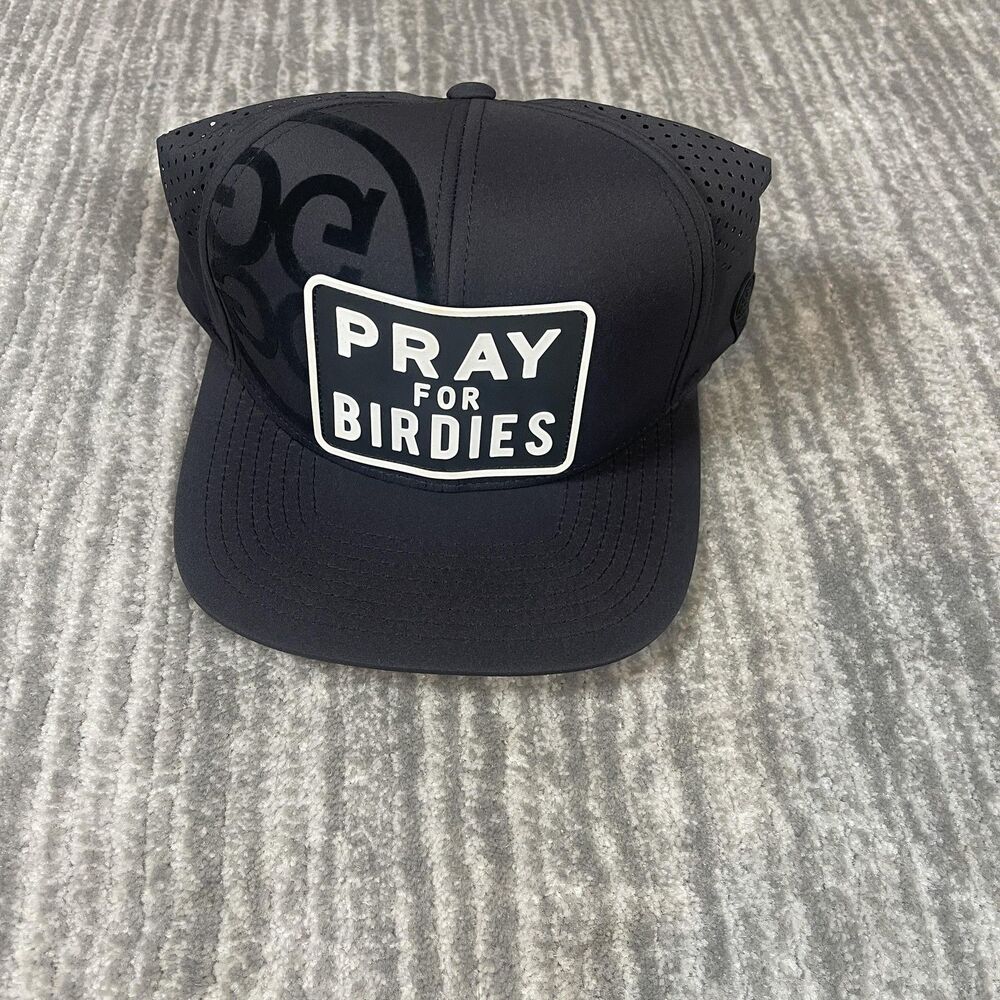 G/FORE Pray For Birdies Hat Cap Snap Back Mens One Size Black Golf Breathable